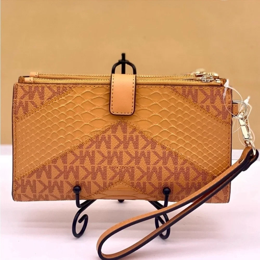 Michael Kors DoubleZip Wallet Wristlet Phone Case Cider Multi